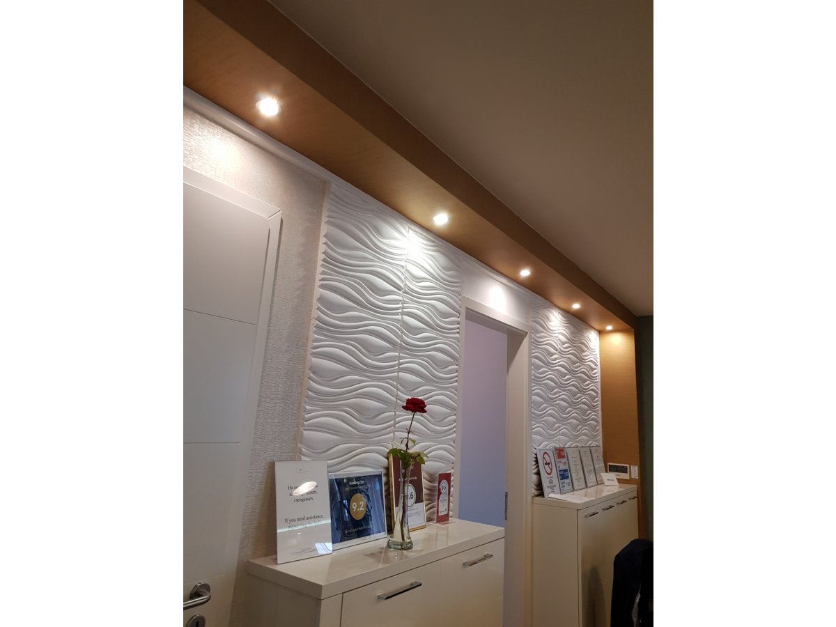 Faldekoráció pár négyzetméter Wallart Waves hullámos falpanellel