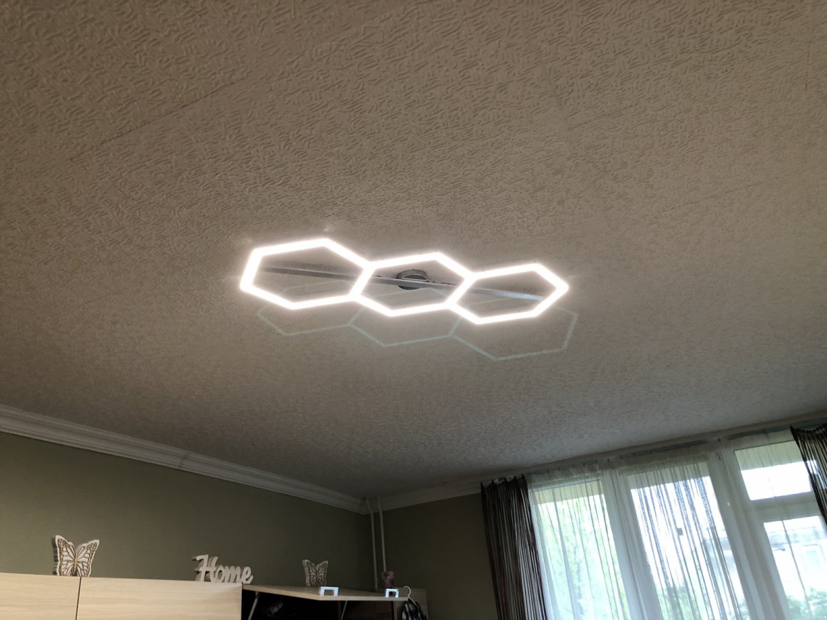 Szoba mennyezeti világítás (hatszög formák alu led profilból)