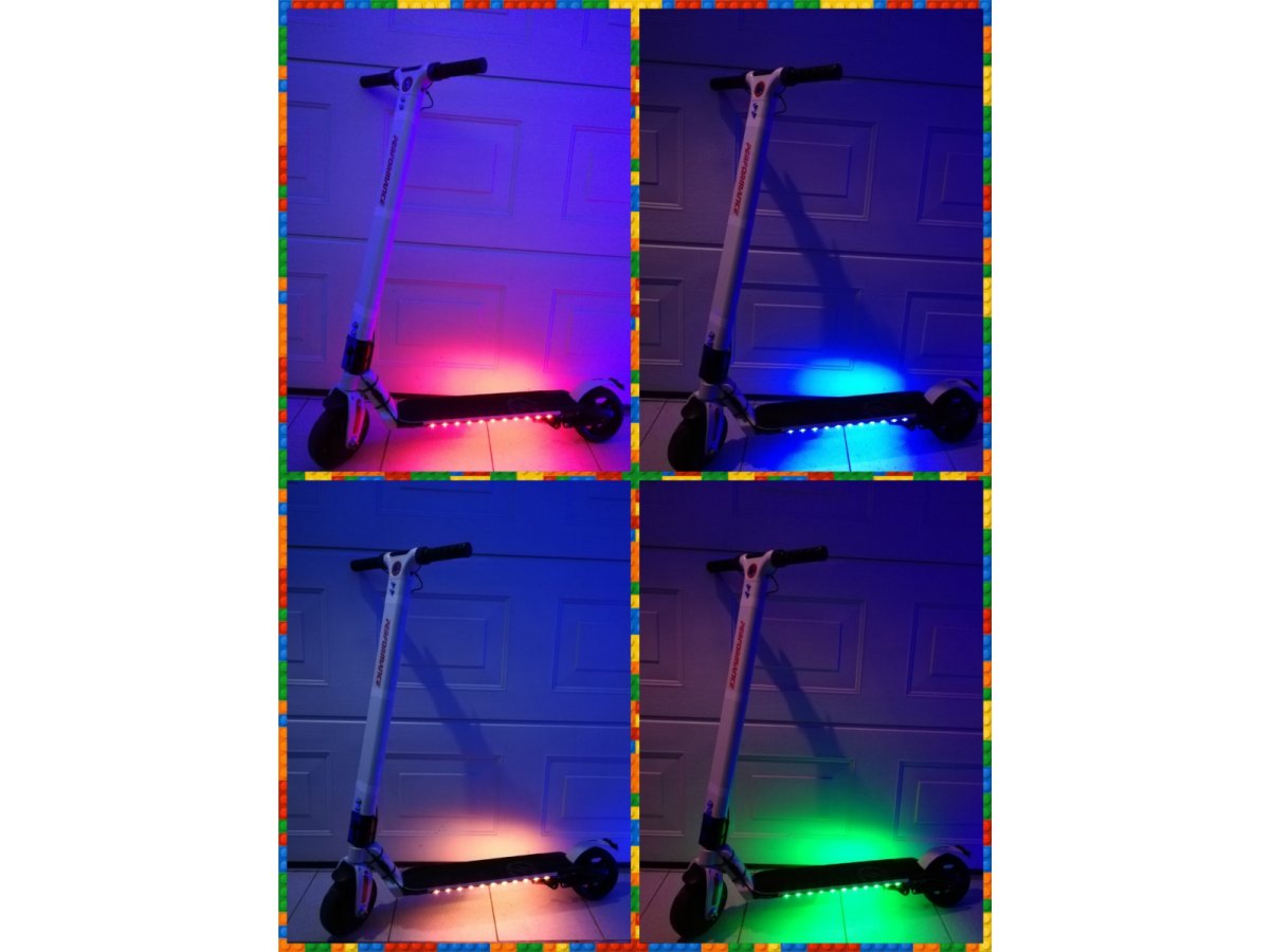 A roller már feladta, de a LED jelzőfény kitart: színváltós világítás a roller alján
