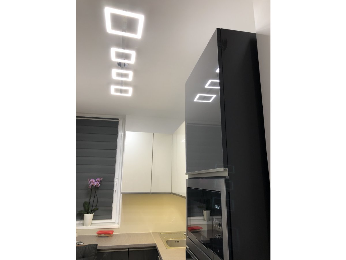 Konyha mennyezeti lámpa (egyedileg készítve, négyzet alak alu led profilokból)