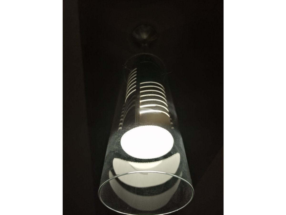 Üveg függeszték lámpa, e27 10w körte led izzóval