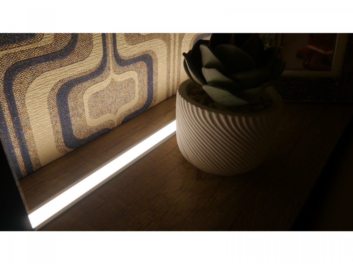 Kanapé mögötti dekorációs LED világítás alu profil + LED sor