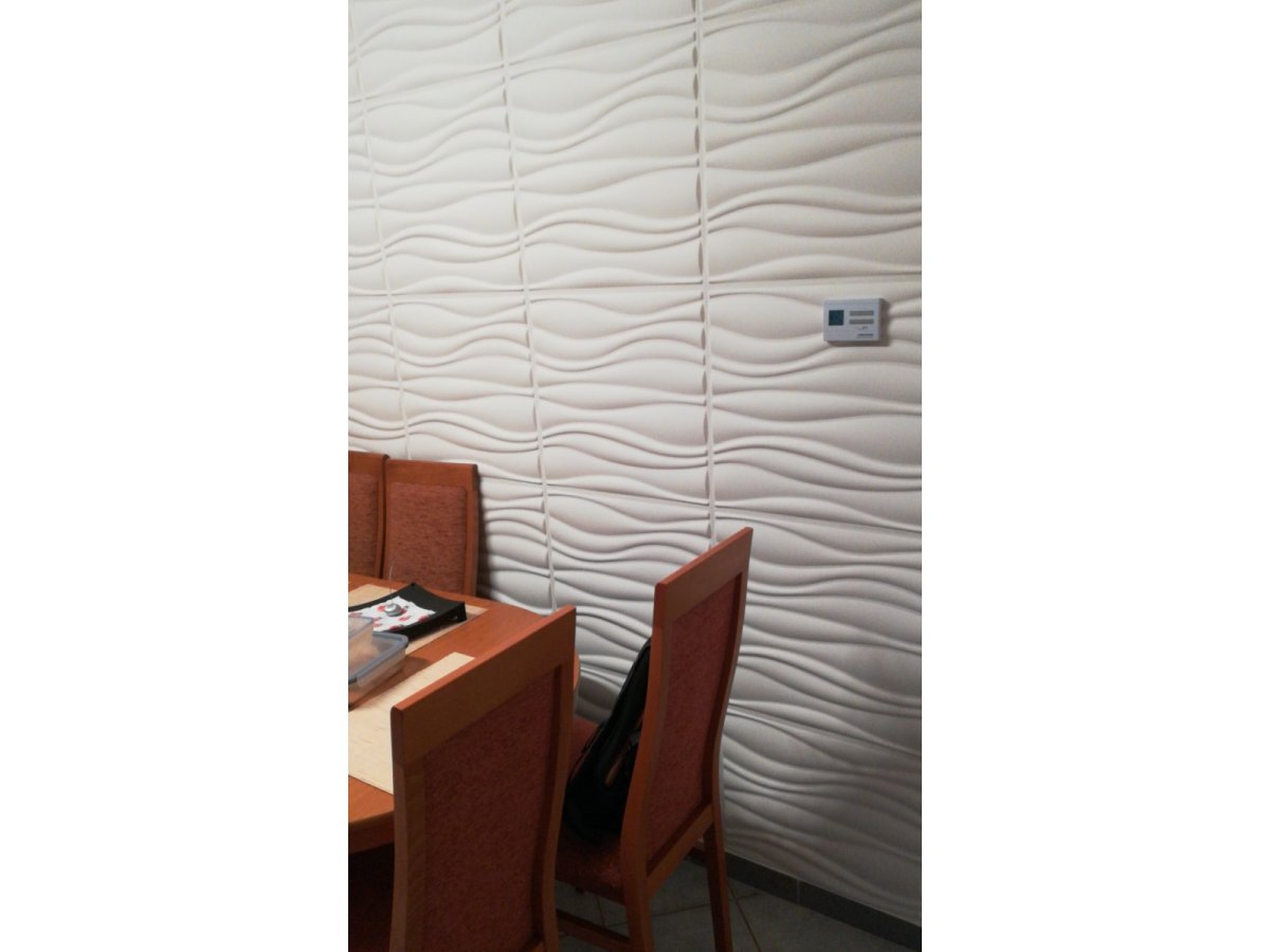 Étkező 3D Waves WallArt faldekorációval