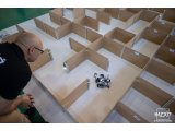 Robotika versenyhez épített labirintus pálya farostlemez és gépépítő profil felhasználásával