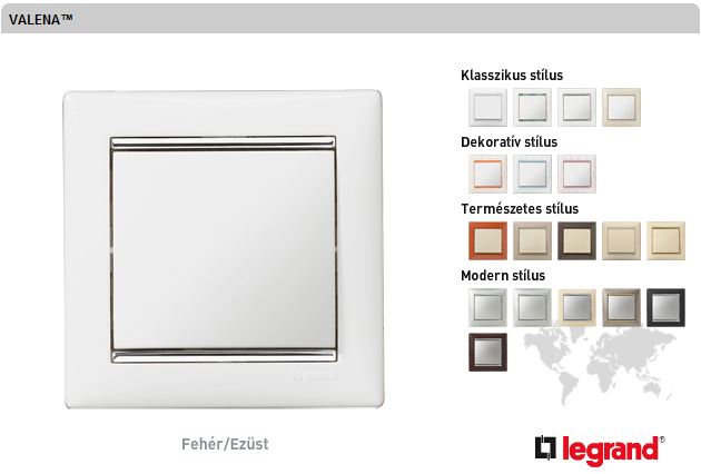 Valena-keret fehér-ezüst, függőleges (2-es) - Kifutó!