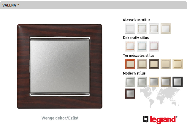 Valena-keret wengedekor-ezüst, függőleges (2-es)