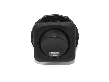 Kapcsoló - 1 áramkörös 2 pólusú kapcsoló (fekete) Zöld LED