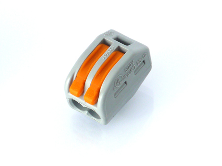 222 Wago karos (kapcsos) vezetékösszekötő, 2 x 4mm² vezeték nyílásos (50 db)