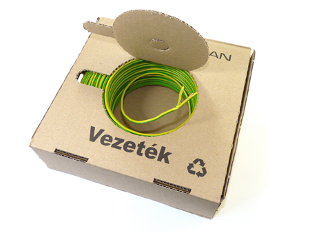 MCU H07V-U réz vezeték 1.5 mm2 - zöld-sárga (100 méter)