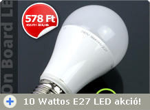 V-TAC led lámpa akció: 10 Watt E27: 576 Ft!